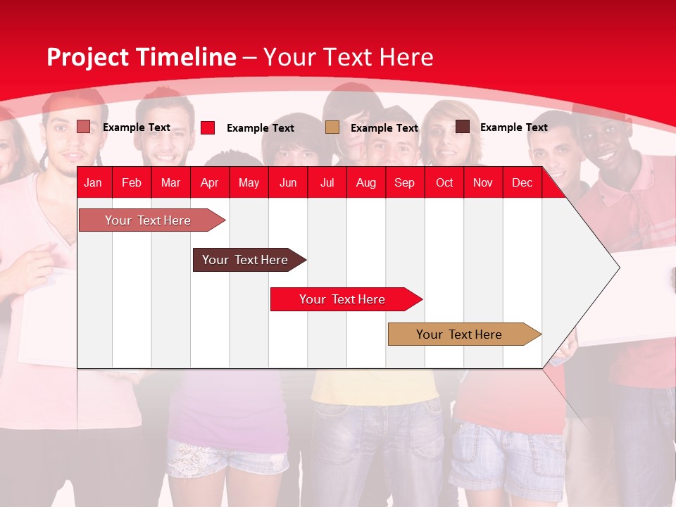 Happy Banner Team PowerPoint Template