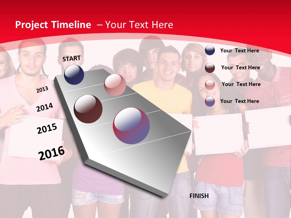 Happy Banner Team PowerPoint Template