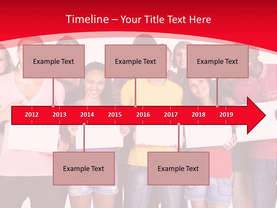 Happy Banner Team PowerPoint Template