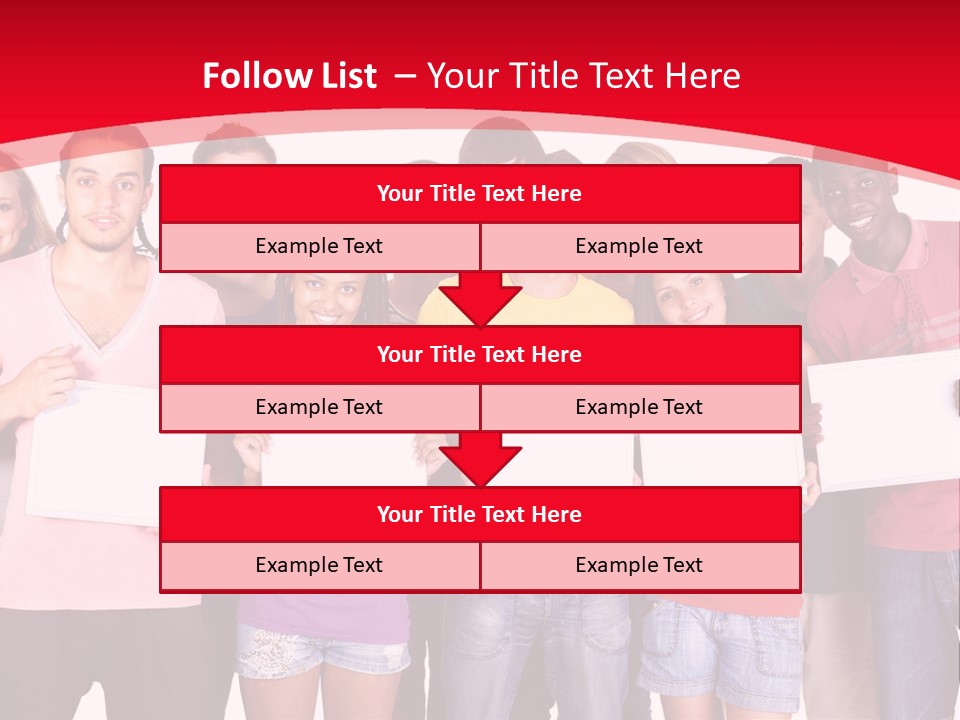 Happy Banner Team PowerPoint Template