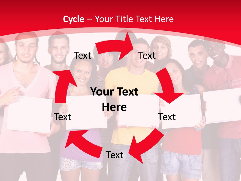 Happy Banner Team PowerPoint Template