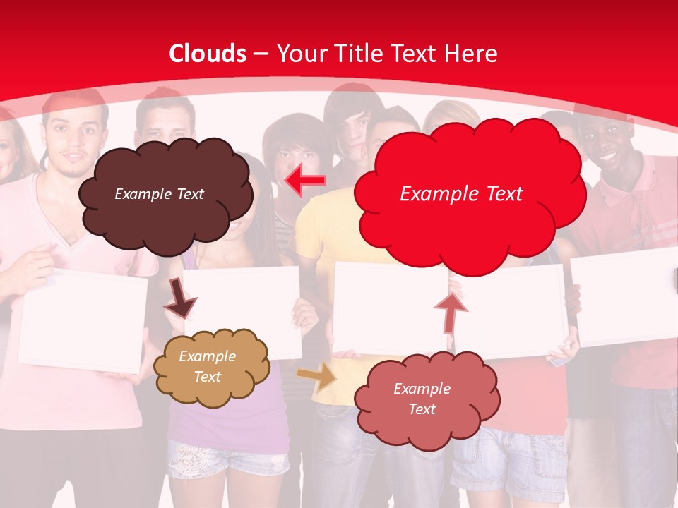 Happy Banner Team PowerPoint Template