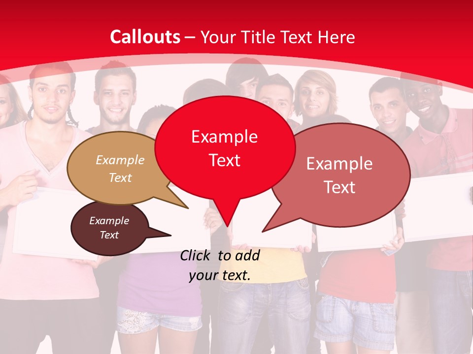 Happy Banner Team PowerPoint Template