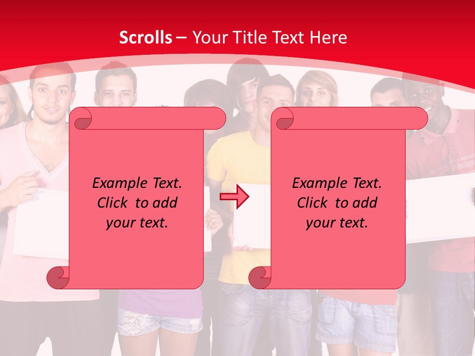 Happy Banner Team PowerPoint Template