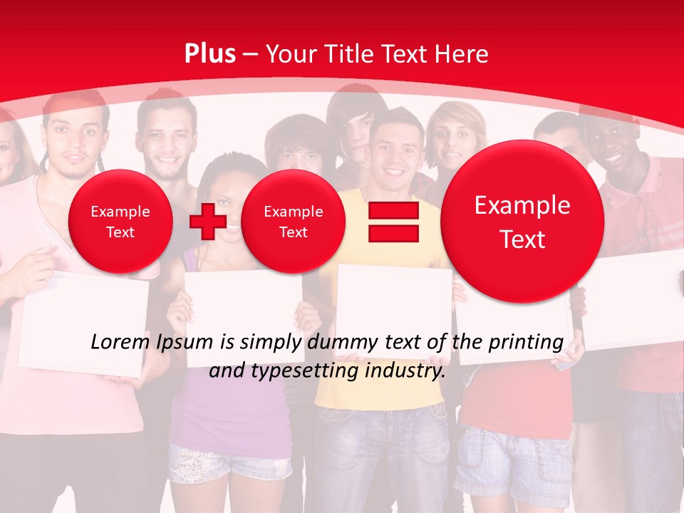 Happy Banner Team PowerPoint Template