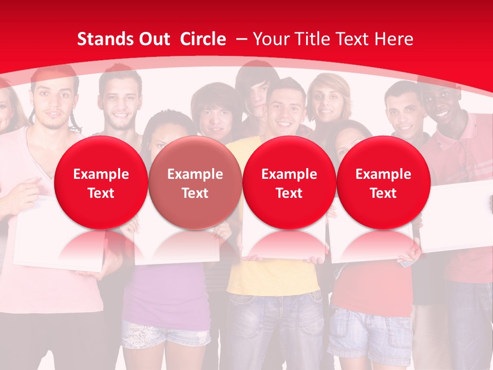 Happy Banner Team PowerPoint Template