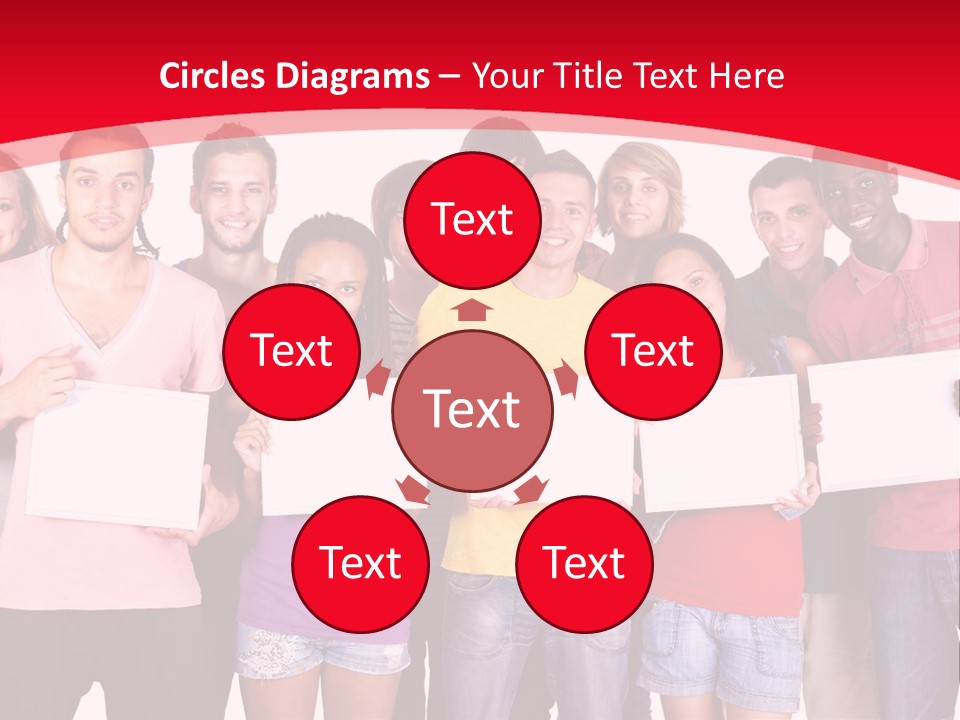 Happy Banner Team PowerPoint Template