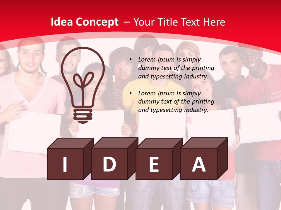 Happy Banner Team PowerPoint Template