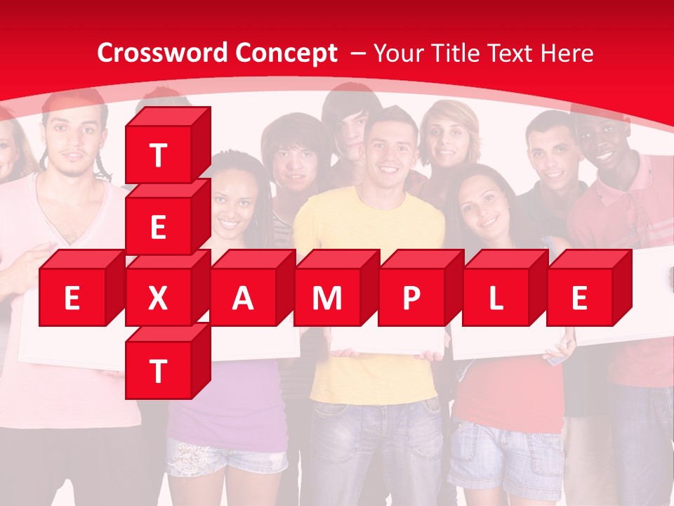 Happy Banner Team PowerPoint Template