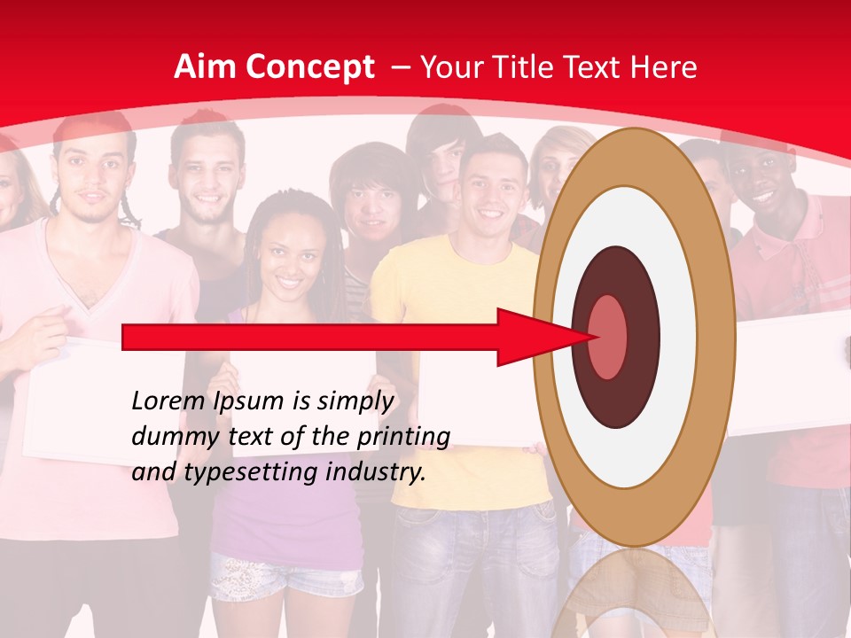 Happy Banner Team PowerPoint Template