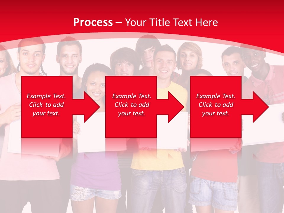Happy Banner Team PowerPoint Template