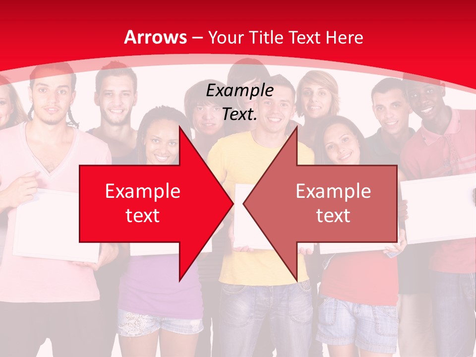 Happy Banner Team PowerPoint Template