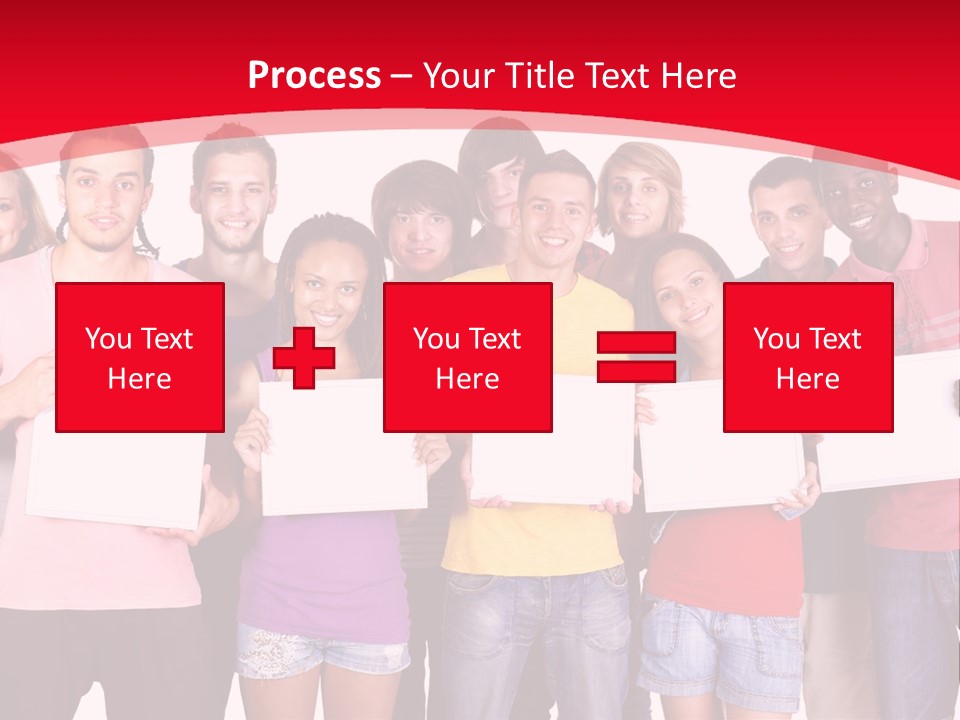 Happy Banner Team PowerPoint Template