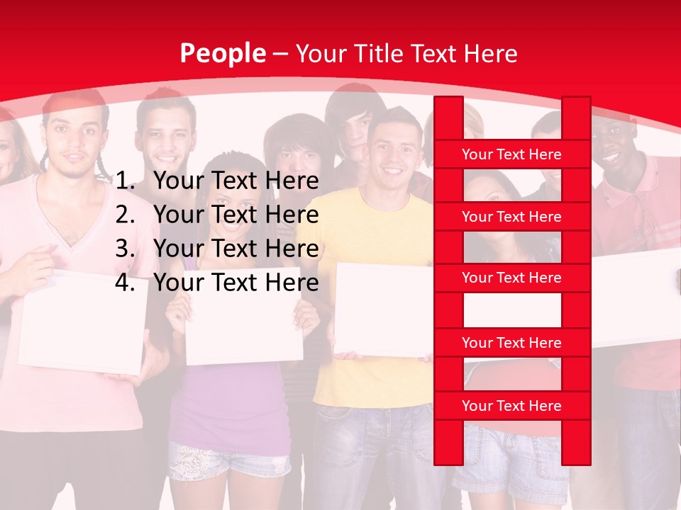 Happy Banner Team PowerPoint Template