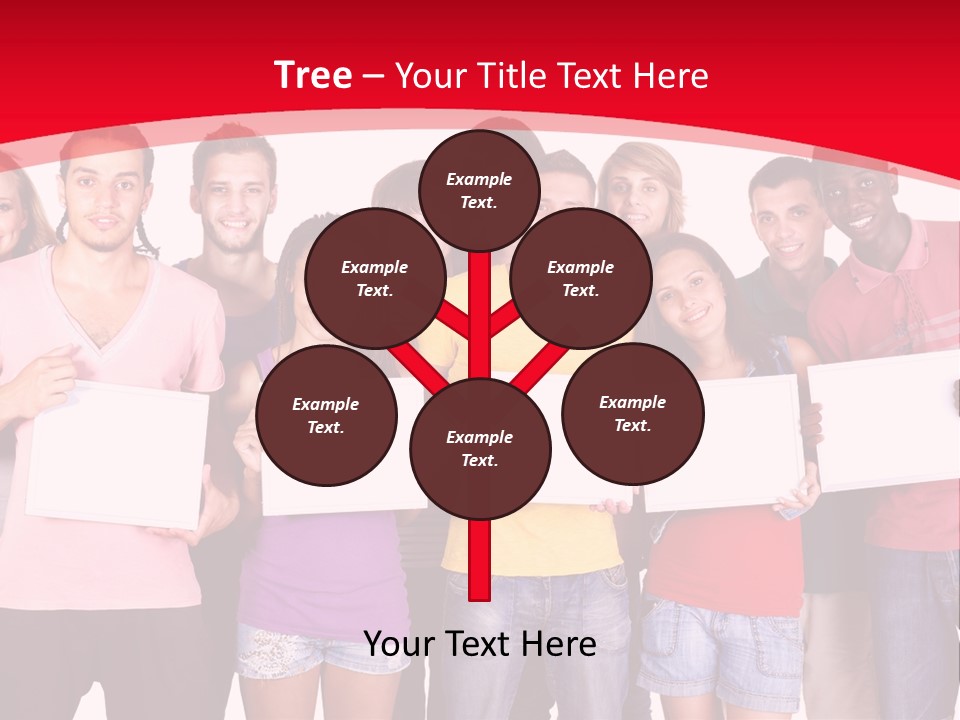 Happy Banner Team PowerPoint Template