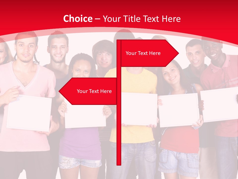 Happy Banner Team PowerPoint Template