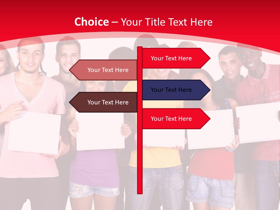 Happy Banner Team PowerPoint Template