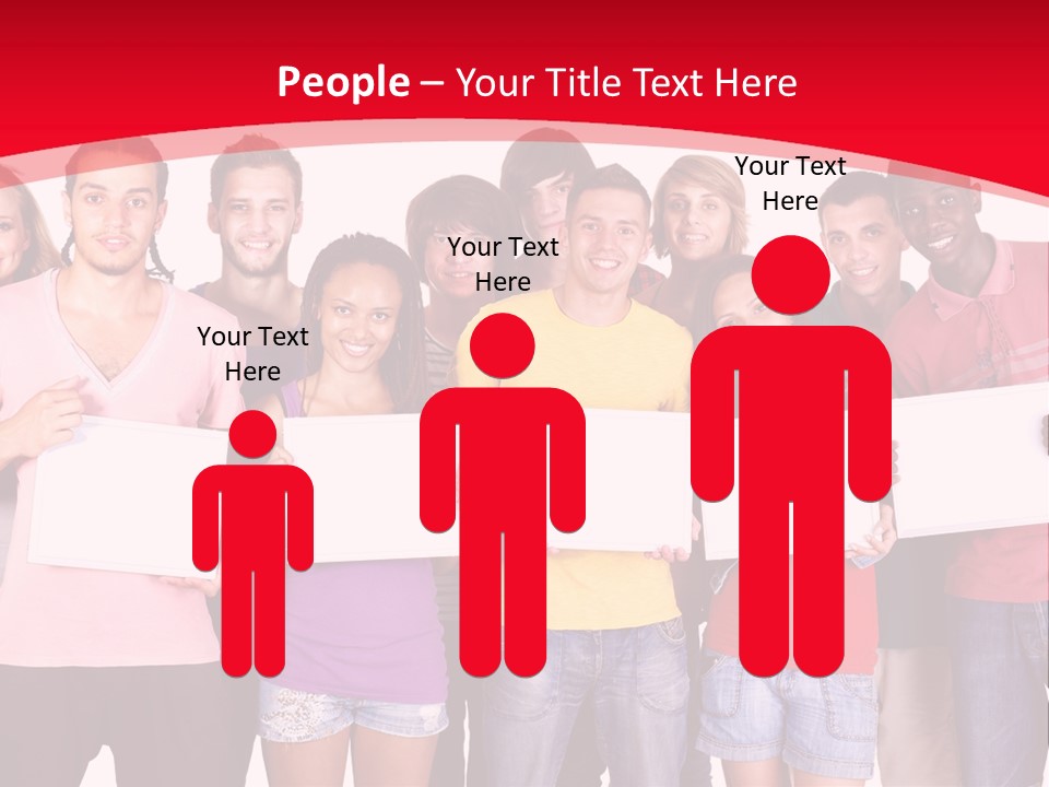 Happy Banner Team PowerPoint Template