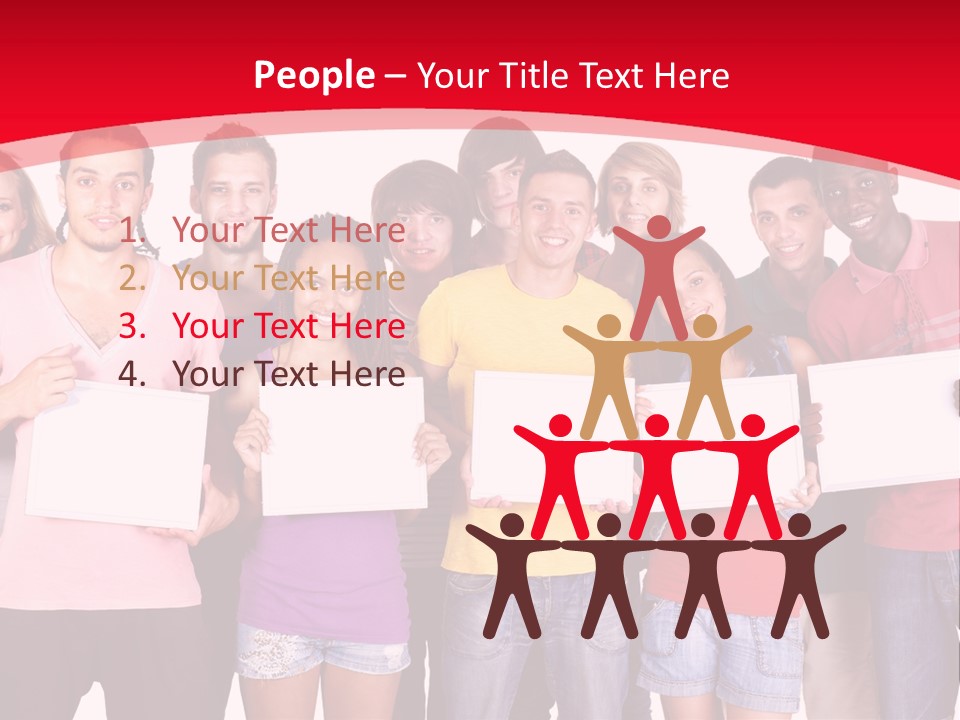 Happy Banner Team PowerPoint Template