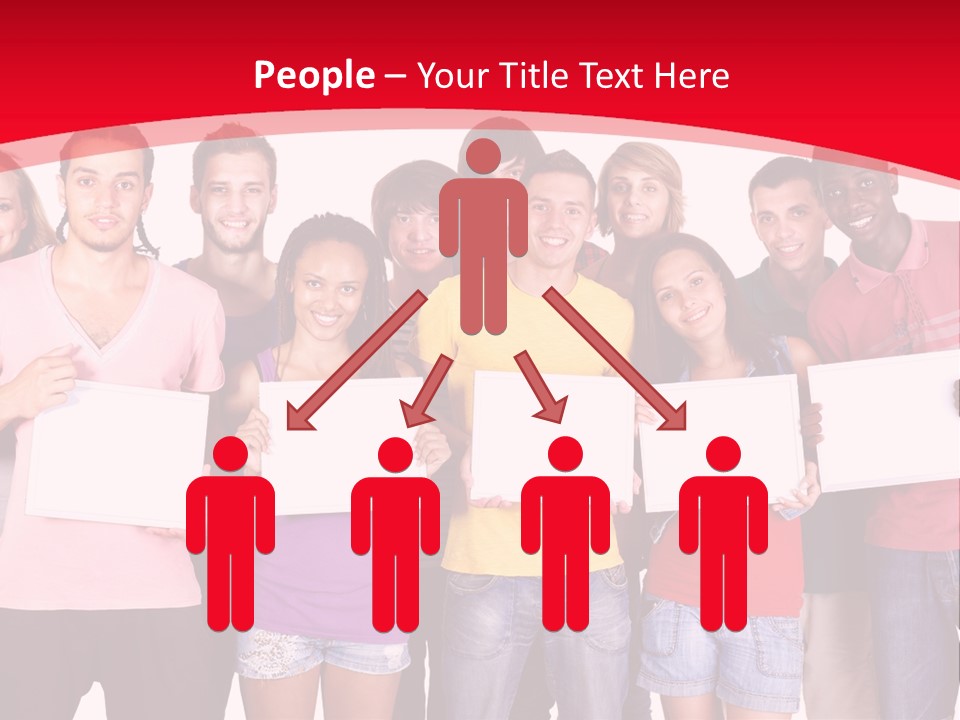 Happy Banner Team PowerPoint Template