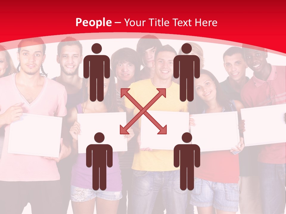 Happy Banner Team PowerPoint Template