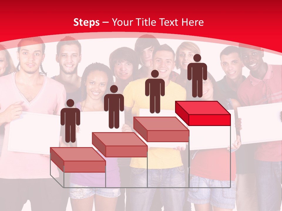 Happy Banner Team PowerPoint Template