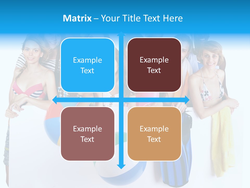 Beach Group Caucasian PowerPoint Template