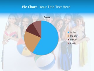 Beach Group Caucasian PowerPoint Template