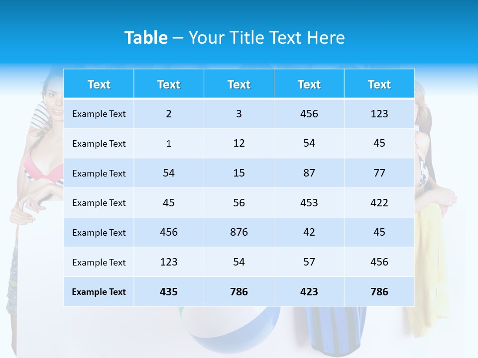 Beach Group Caucasian PowerPoint Template