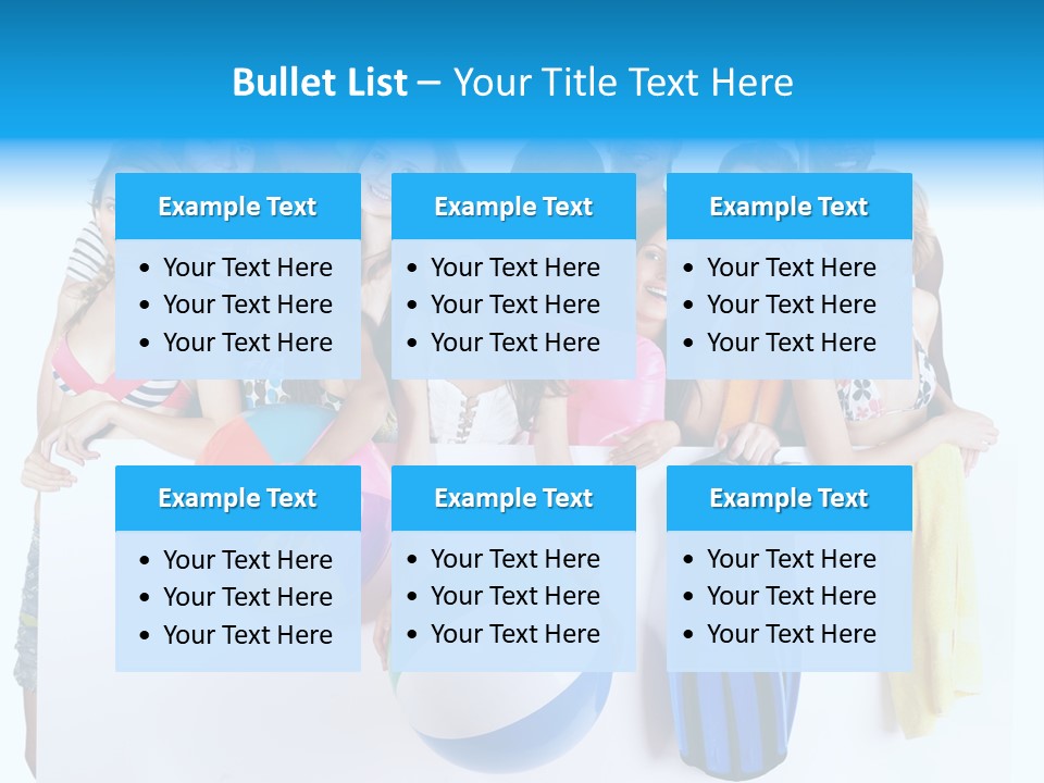 Beach Group Caucasian PowerPoint Template