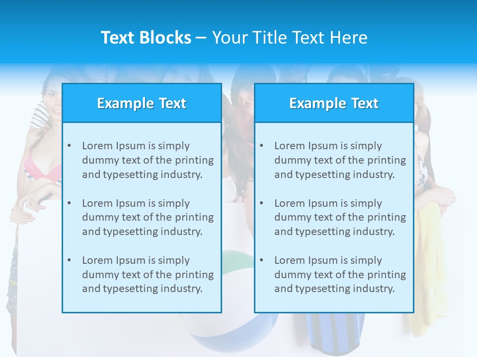 Beach Group Caucasian PowerPoint Template