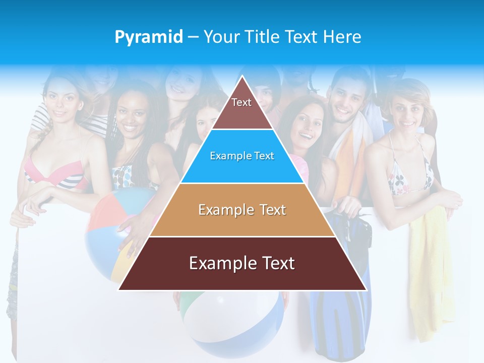 Beach Group Caucasian PowerPoint Template