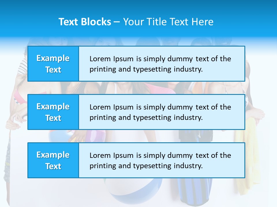 Beach Group Caucasian PowerPoint Template