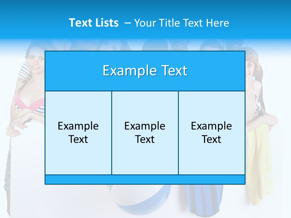 Beach Group Caucasian PowerPoint Template