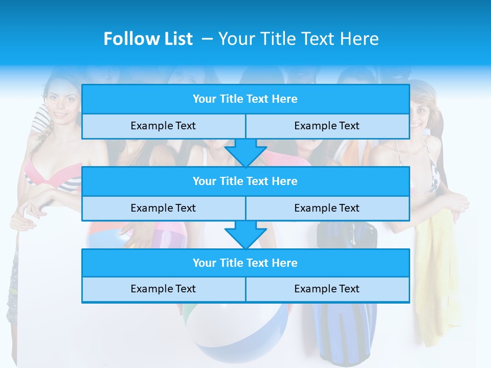 Beach Group Caucasian PowerPoint Template