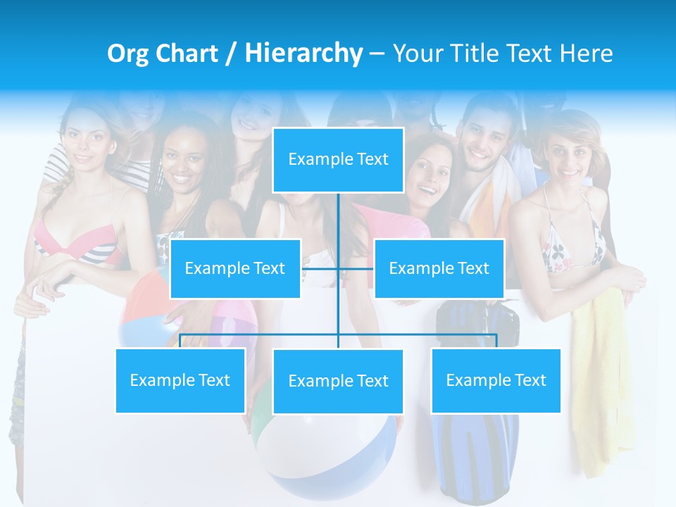 Beach Group Caucasian PowerPoint Template