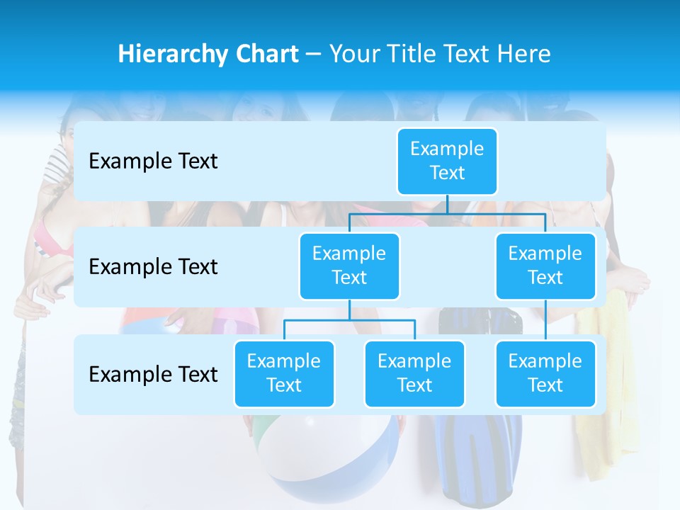 Beach Group Caucasian PowerPoint Template