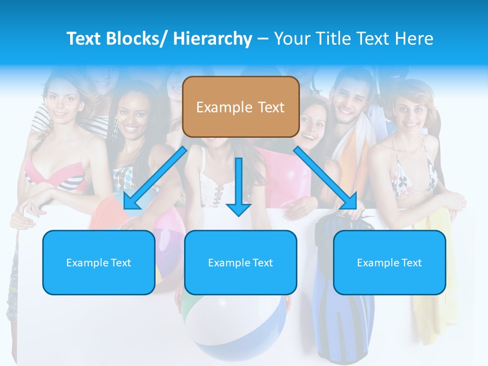 Beach Group Caucasian PowerPoint Template