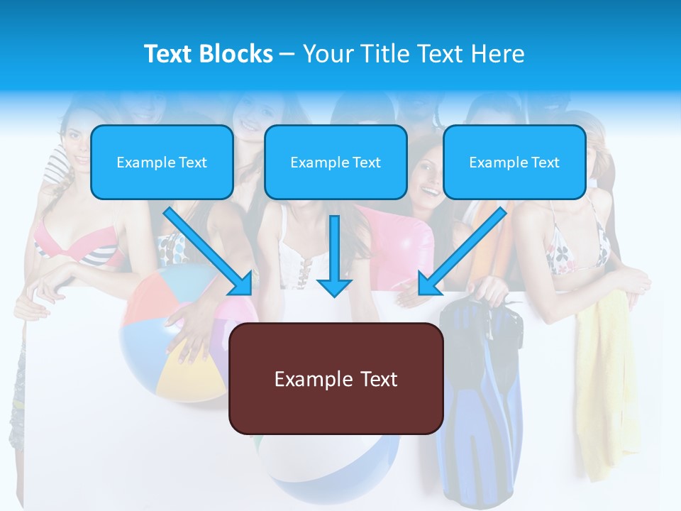 Beach Group Caucasian PowerPoint Template