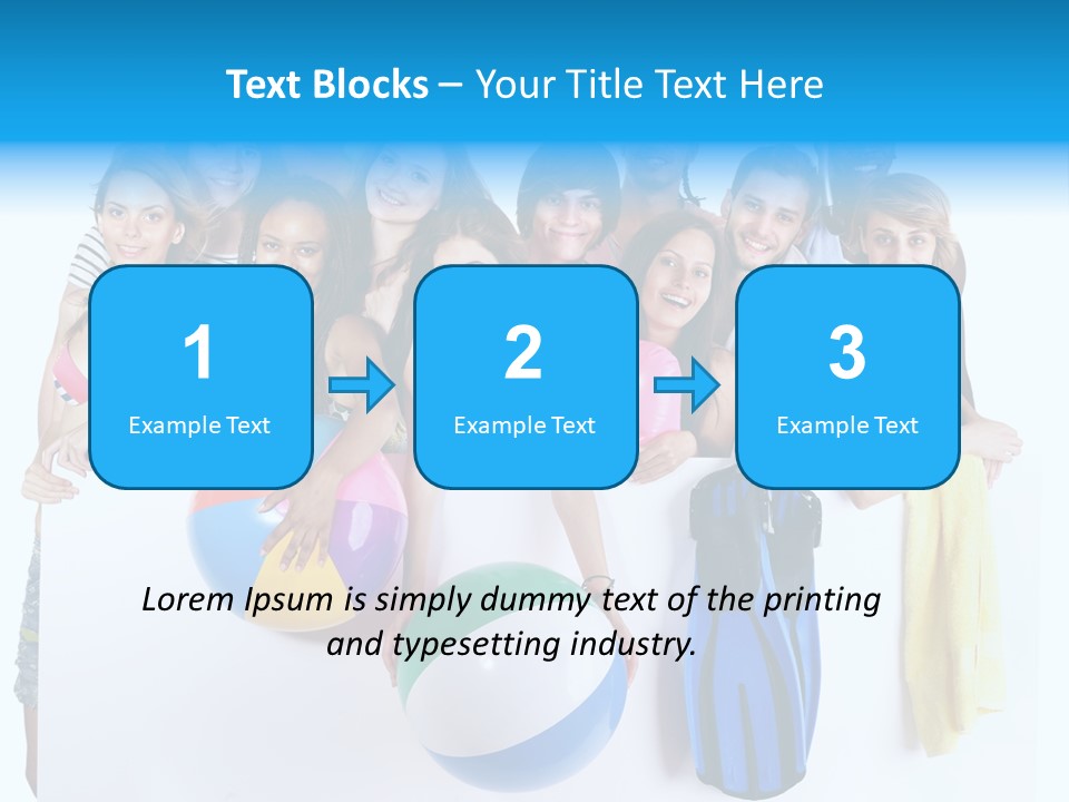 Beach Group Caucasian PowerPoint Template