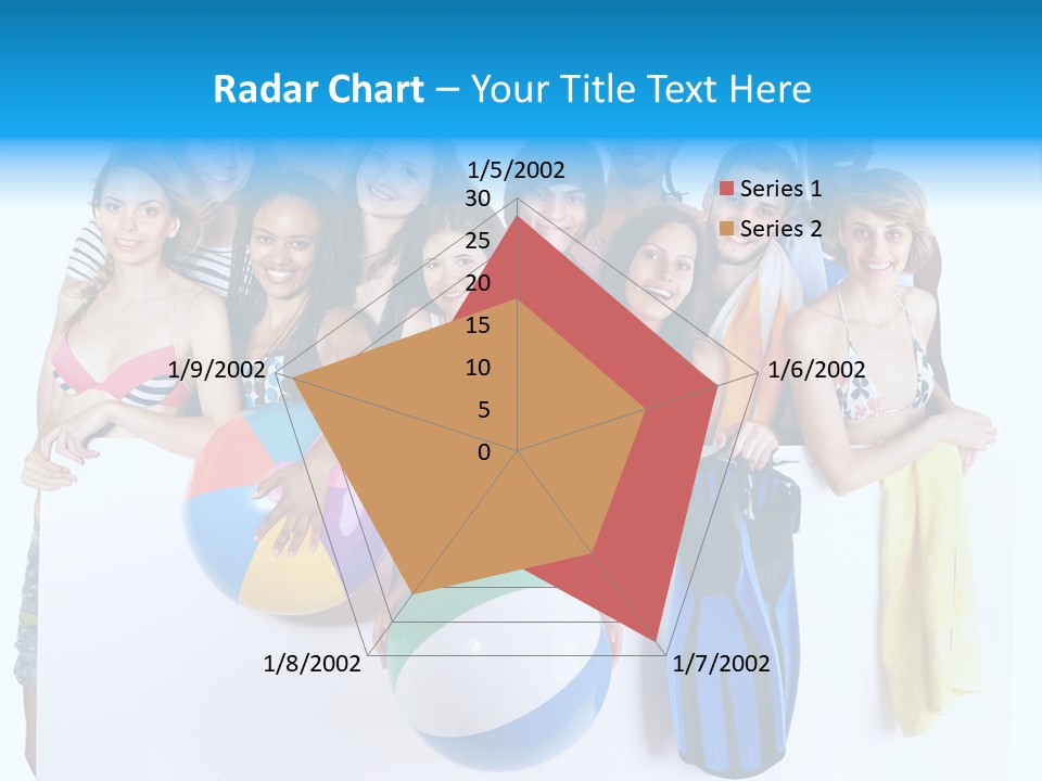 Beach Group Caucasian PowerPoint Template