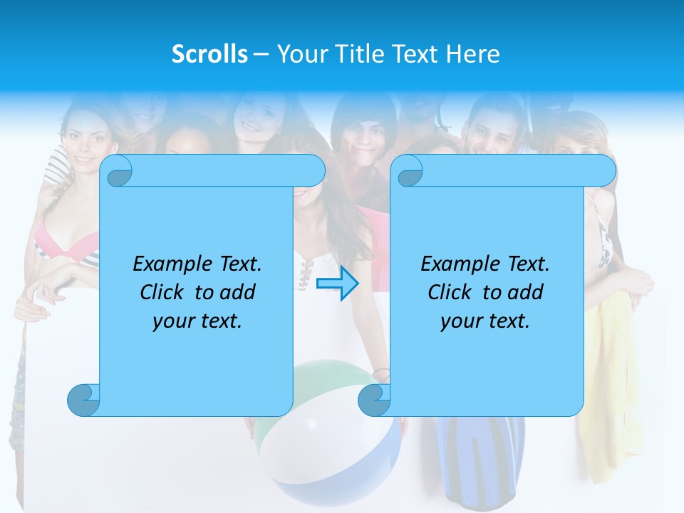 Beach Group Caucasian PowerPoint Template