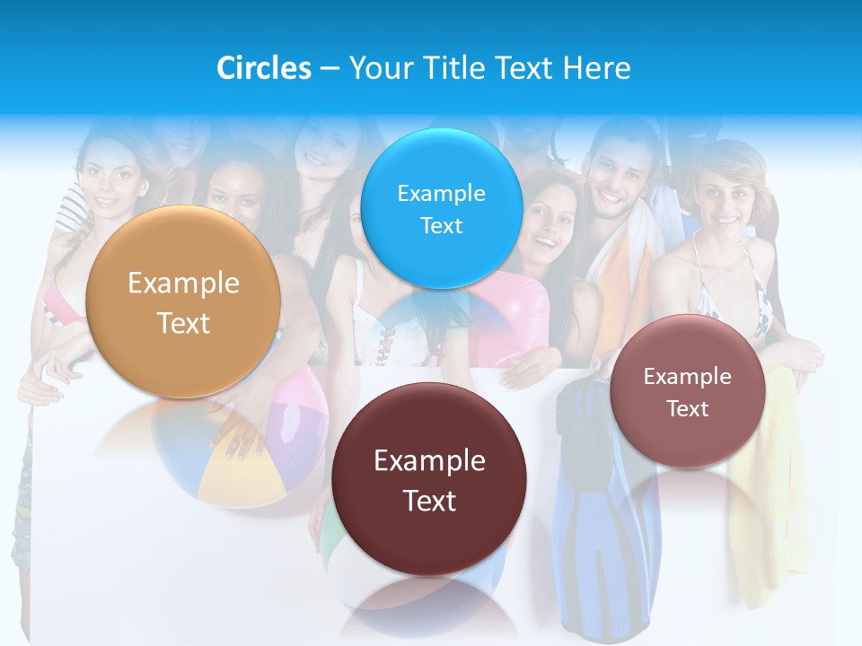 Beach Group Caucasian PowerPoint Template