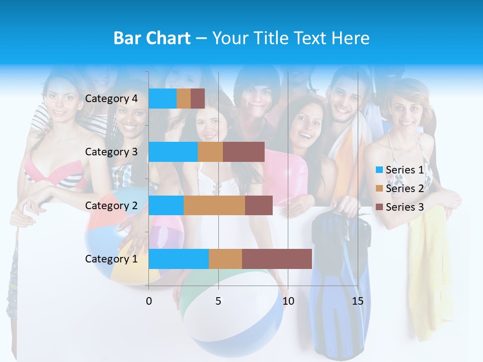 Beach Group Caucasian PowerPoint Template