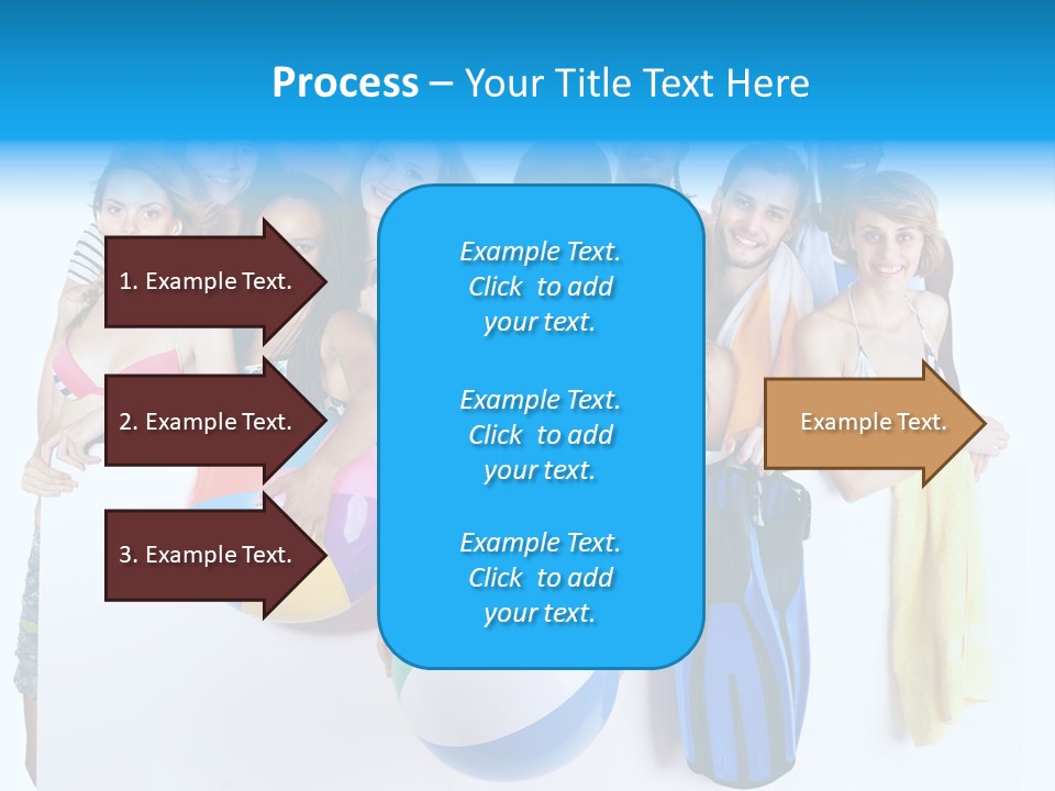 Beach Group Caucasian PowerPoint Template