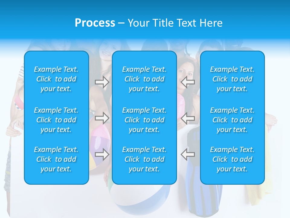 Beach Group Caucasian PowerPoint Template