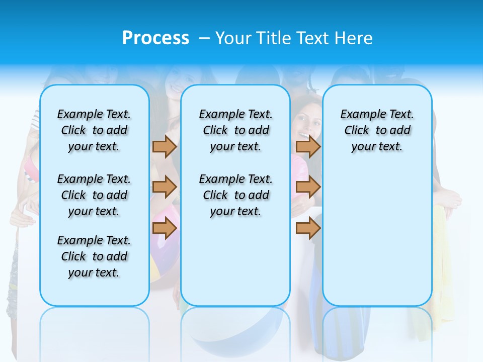Beach Group Caucasian PowerPoint Template