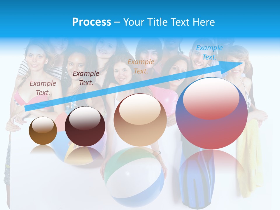 Beach Group Caucasian PowerPoint Template