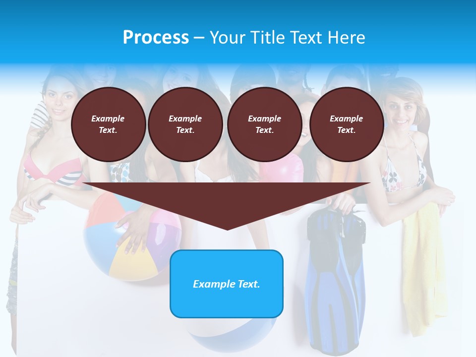 Beach Group Caucasian PowerPoint Template