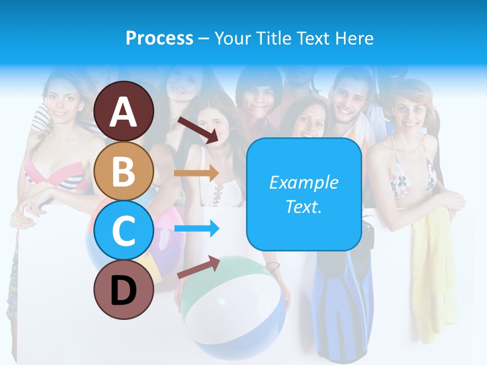 Beach Group Caucasian PowerPoint Template